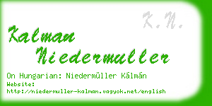 kalman niedermuller business card