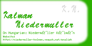 kalman niedermuller business card